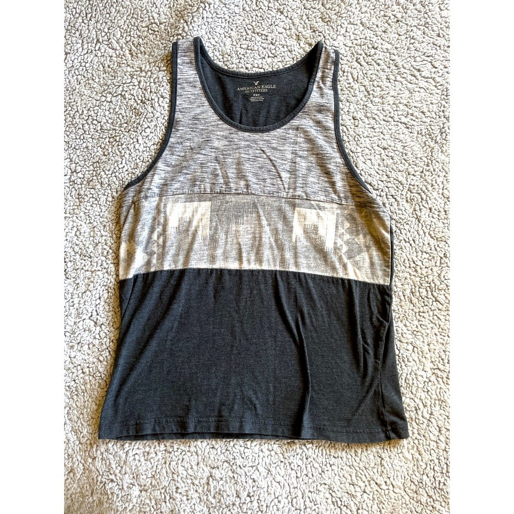 American Eagle Outfitters Men’s Medium Black & Gray Tank Top.